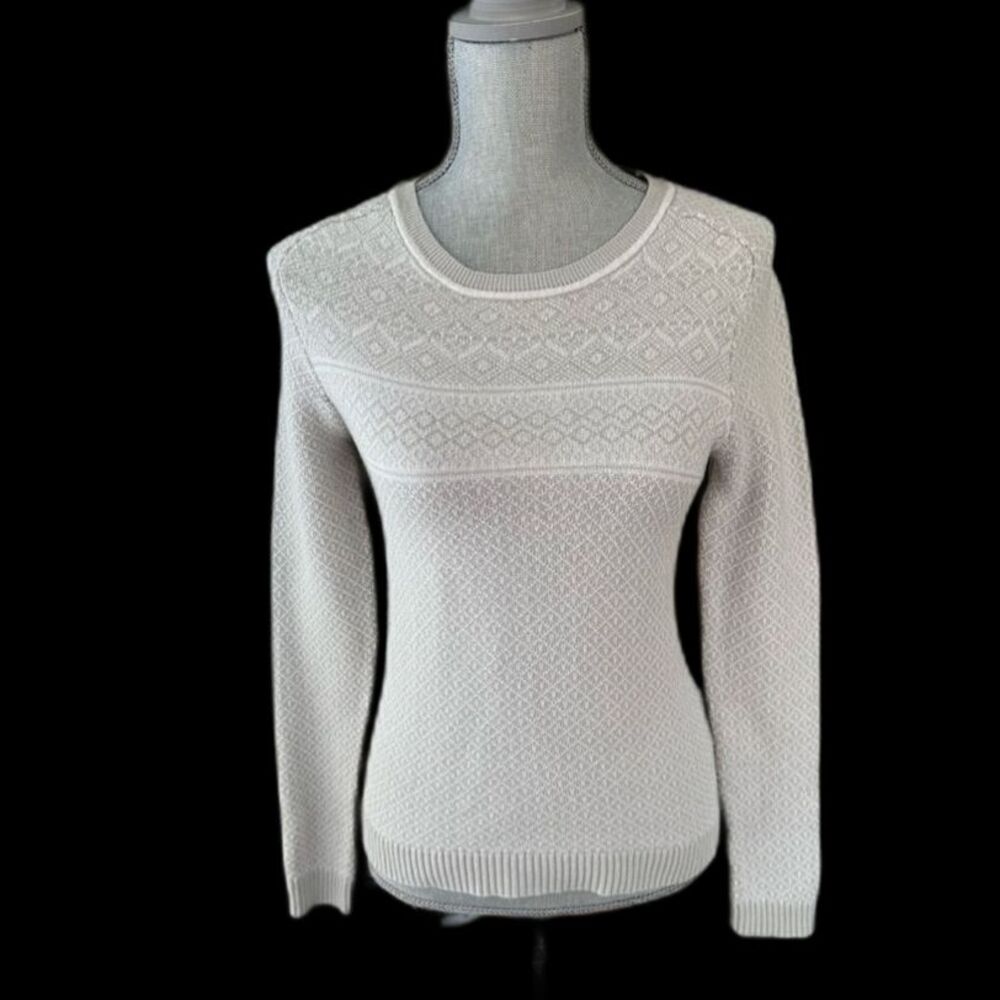 Gap Wool Blend White and Grey Knitted Sweater Knit Top size XS